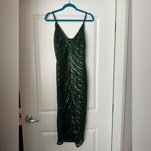 Lulu's Green Sequin Midi Dress